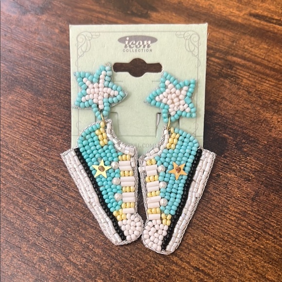 Icon Collection Beaded Converse Star Earrings - Picture 1 of 1